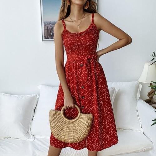 Summer 2019 Sleeveless Women Dot Dress Elegant Bandage Dress Casual Streetwear Slim High Waist Ladies Ruffles Dresses Vesitdos