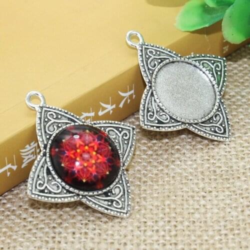10pcs 20mm Inner Size Zinc alloy Simple Necklace Pendant Cameo Cabochon Base Base Tray Bezel Blank F-020215