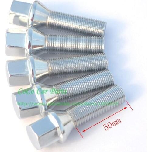 10pcs Cone Seat 14x1.25 Extended Car Wheel Lug Bolts ( Shank Length 40mm 45mm 50mm )