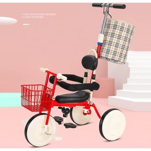 2 In 1 Multifunctional Children Tricycle Baby Stroller Lightweight Baby Carriage Three Wheel Bikes Travelling Simple UmbrellaCar