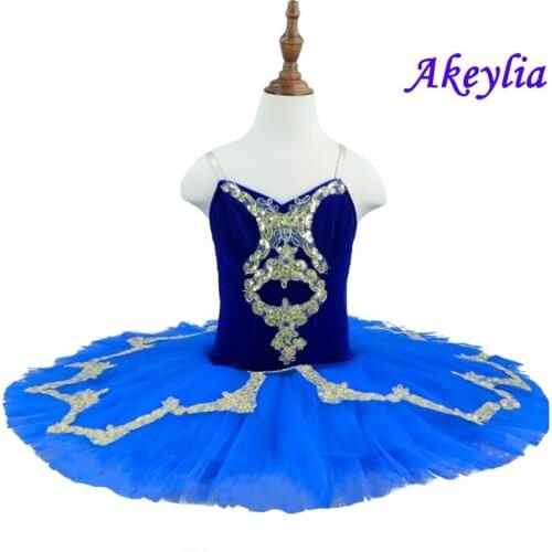 7 layer of tulle Royal blue ballet tutu for girls Pancake platter tutus dark blue children ballet costumes for ballerina 19070