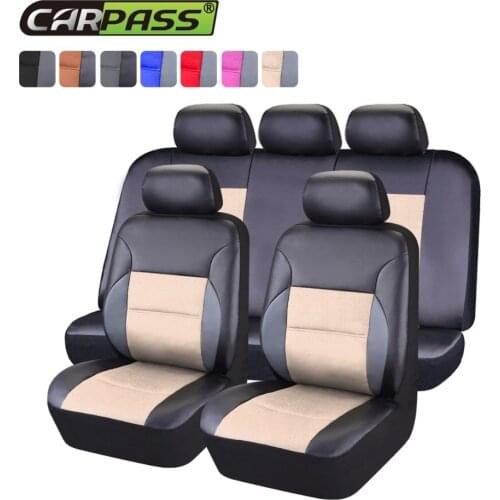 Car-pass Universal Car Seat Cover Interior Accessories Airbag Compatible Automobile Seat Cover Breathable Fit Most Brand Vehicle