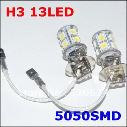 FreeShipping car fog H3 led light 13SMD LED White Headlight Bulbs Light NEW Fog lamps Taillights Headlight
