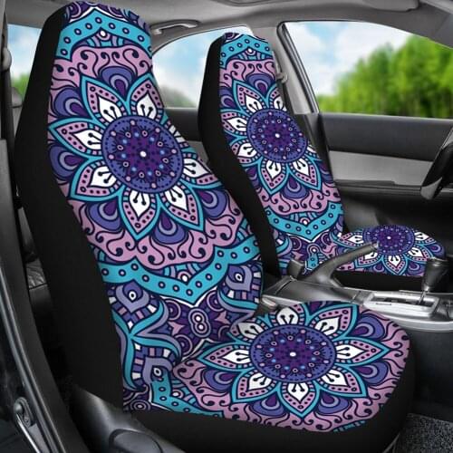 Upetsory Mandala Flower Design Car Seat Covers Auto Interior Accessories Air Cushion Universal Car Protector Seat Cover 2pcs