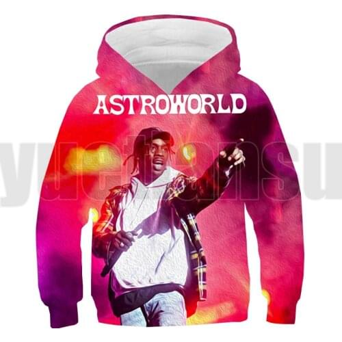 Childrens Pullover TRAVIS SCOTT ASTROWORLD Hoodie Anime Sweatshirt Sudadera Hombre Lounge Wear Hip Hop 3D Tour Streetwear