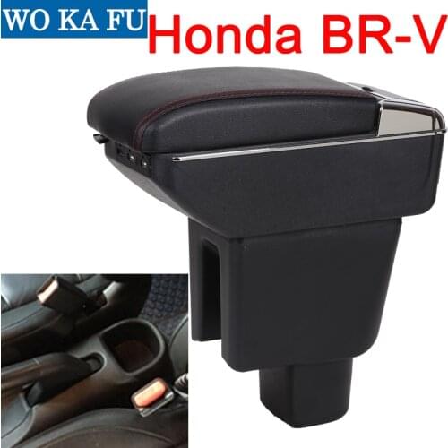 For Honda BRV BR-V armrest box central Store content box with cup holder ashtray Can rise with USB accessory