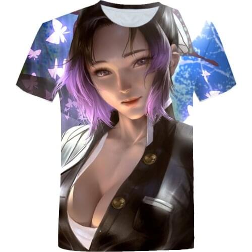 3D Print Beautiful Girl Anime t-shirt For Men 2021 New Summer Kawaii Cartoon Graphic t shirts Short Sleeve Clothes For Teens