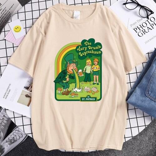 The Very Drunk Leprechaun Retro Printed Men Tshirt Harajuku S-XXXL T Shirt Street Style Tees Shirts Home Quality T-shirt Mens