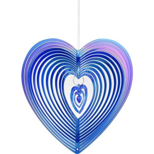 Geometric Art Heart Wind Spinner Garden Yard Art Wind Spinners Dream Catcher Nordic Decoration Chambre Enfant Carillon Outdoor