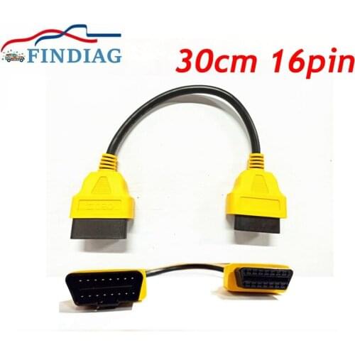30cm OBD2 Extension Cable 16pin Male to 16pin Female Interface Connector OBDII Diagnostic Cable OBD 2 Extension Wire Adapter