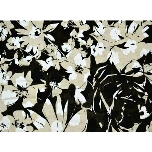 Ink painting scroll classic piebold three-dimensional cut flowers cotton fashion fabric short-sleeved shirt skirt / 1 m
