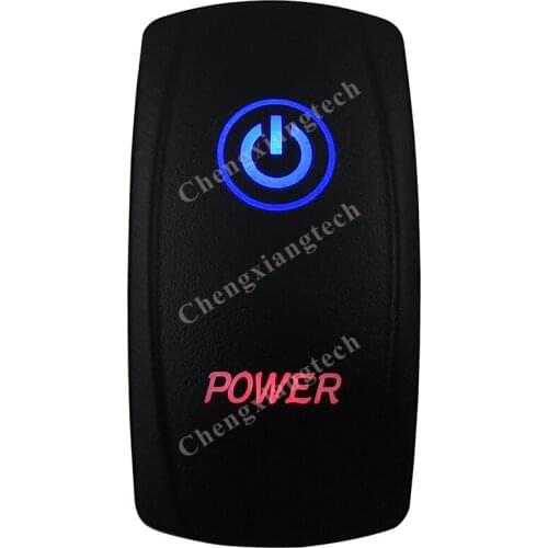 Power Rocker Switch 5 Pins SPST On/Off Blue & Red Led 20A/12V 10A/24V Toggle Switch for Cars,Trucks, RVs, Boats