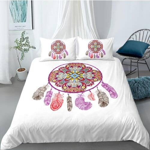 3D Bohemian Duvet Cover Set Bedding Set comforther Cases Pillow Covers Double Single Full Twin King Size Design White Bedclothes