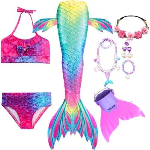Mermaid Tails for Girls Kids Holiday Mermaid Costume Cosplay Fantasy Beach Bikini Children