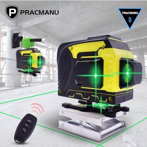 12 Lines 3D Green Laser Level Self-Leveling 360 Horizontal & Vertical Cross Line Powerful Level Laser Bluetooth Connectivity