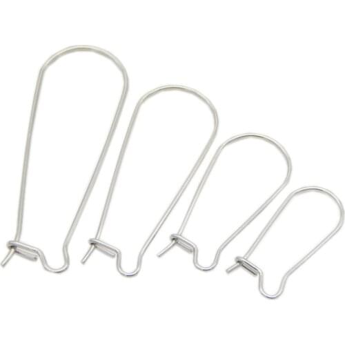 Mibrow 100pcs/lot 4 Sizes Stainless Steel Silver Color French Ear Wire Earrings Hooks for Diy Jewelry Making Findings Materrial