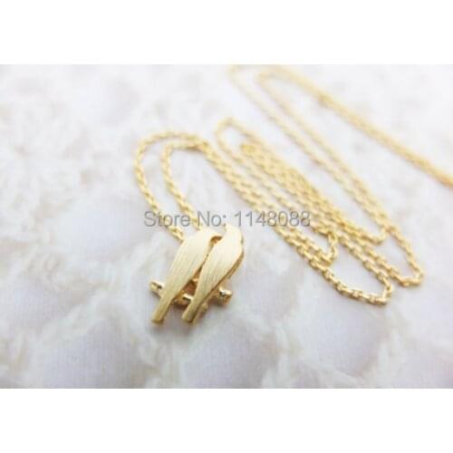 Newest Listing Jewelry, simple design elaborate cut double birds Necklace,a pair of lovebirds pendant