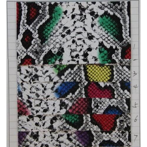 Factory wholesale synthetic PVC leather flower serpentine leather fabric material new fashion snake embossed leather