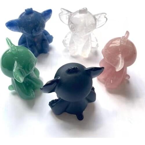 Wholesale crystal carving animals folk crafts healing stone stitchs for gift