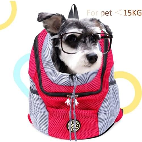 Free Shipping Outdoor Dog Double Shoulder Portable Travel Backpack Carrier Bag Cat Front Bag Mesh Head Pet Puppy Kitten Carriers