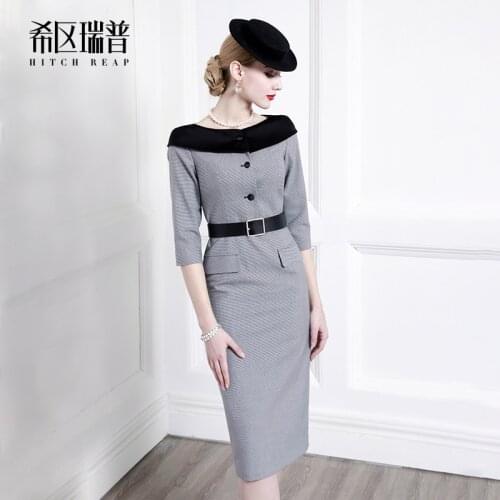High End French Design Professional Dress Ladies Temperament Slim Dress Autumn And Winter 2021