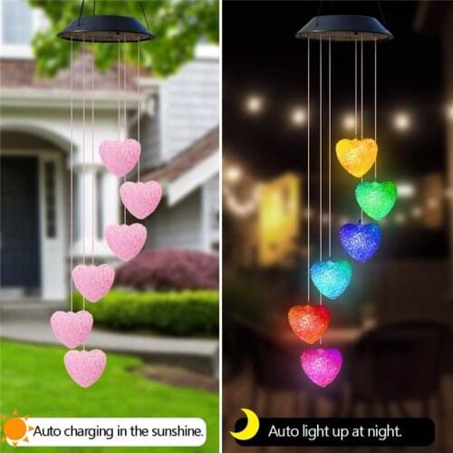 Portable Windbell Light Solar Powered Lamps LED Wind Chimes Color Changing Light Outdoor Garden Balcony Pathway Decorative Lamp