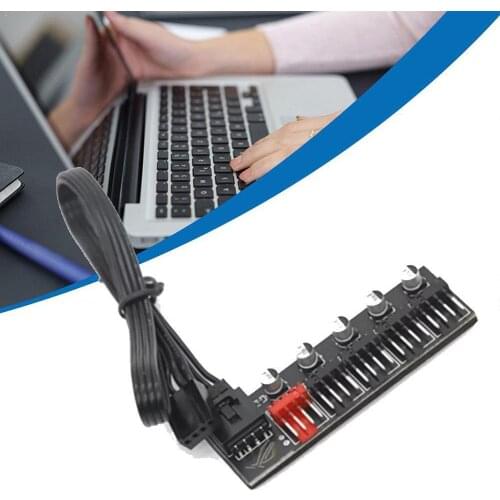 5 Port PC Fan Hub Splitter Speed Controller Adapter Computer For 4 Connectors Accessories Cables Cooler Fan Cooling Pin PWM Z3T3