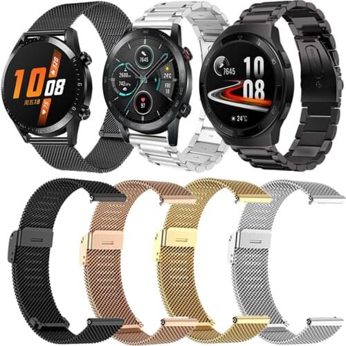 Watch Strap For Huawei Watch 3 Pro GT 2 46mm GT2 42mm Honor Magic 2 Dream ES Bracelet Watchband Milanese Stainless Steel Band
