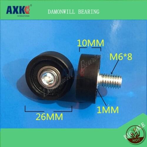 With M6M8 screw 10*26*10 plastic coated nylon wheel 6900 4PCS bearing polyurethane roller pulley rubber wheel