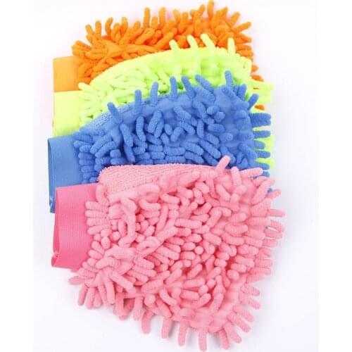 Durable Super Mitt Microfiber Car Window Washing Cleaning Cloth Duster Towel Gloves 5 Colors Home Accessories Cleaner Tool