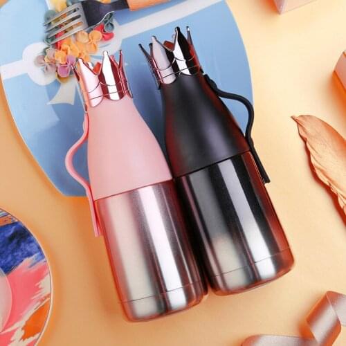 Crown Thermos Bottle Water Bottle Stainless Steel Vacuum Flask Insulated Princess Thermoses Flask New Fashion H1153