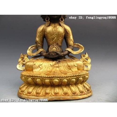 Tibet Buddhism Temple Copper Bronze MahaVairocana Buddha Statue Discount 55