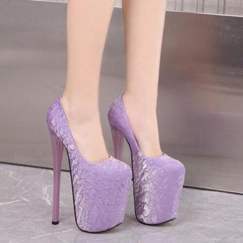 2021 Autumn Sexy Super High Heel Single Shoes Platform Shallow Thin Heels Ladies Shoe Slip On Fashion Pumps Shoes Women Sandals