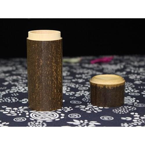 1PC Natural bamboo tea box tea canister kitchen storage jars column Fahion bottles chests cultural spice box storage box LC 108