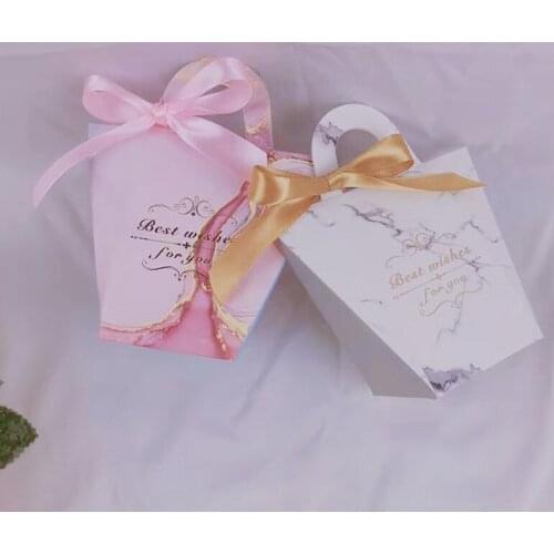 10PCS/Lot Candy Box Birthday Baby Shower Gift Boxes Sugar Case Party Supplies Wedding Favors Candy Bag With Ribbon