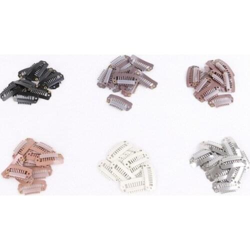 100pcs 2.3cm Clip In Hair Extension Wig Clips For Human Hair Bangs Snap Hair Clips For Extensions Metal Comb For Closure