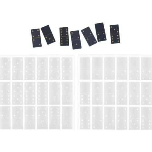 2Pcs/Set Domino Silicone Epoxy Resin Molds for Personlized Domino Game Jewelry Craft Casting Cake Decorating Tools Small Size