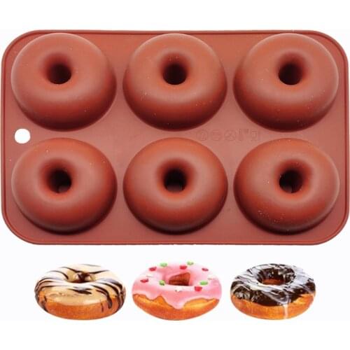 6-Cavitie Donut Silicone Mould Silicone Cake Mold Non-Stick Dessert Baking Household DIY Easy Demoulding Homemade Tools