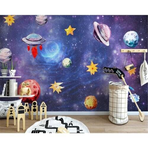 Beibehang Dream fashion 3d wallpaper Nordic hand-painted sky universe childrens room background wall papers home decor painting