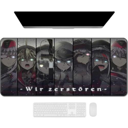 Black Mouse Pad Game Player Anime Azur Lane 2 Table Mat Computer Office Notebook Rubber Non-slip Mousepad Game Carpet Waterproof