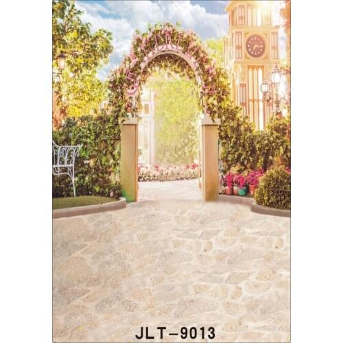 Photography Backdrops Vinyl Cloth Backgrounds Scenic Garden Gate Flowers Photocall for Wedding Baby Photo Studio Props