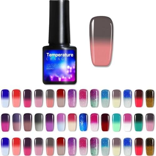 8ml Temperature Change Glitter Color Gel Polish Cool Thermal Magic Effect Nail Varnish Gel Soak Off UV LED Gel Lacquer