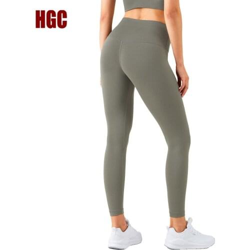 HGC 2021 Professional Fitness Yoga Pants Women Naked-feel Fabric High Waist Sport Leggings Buttery-Soft Sexy Gym Tights Workout