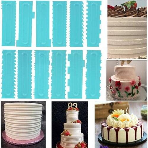 Cake DIY Modelling Smoother Polisher Fondant Scraper Blade Tools Pastry Spatulas Cream Icing Comb Kitchen Baking Tools For Cakes