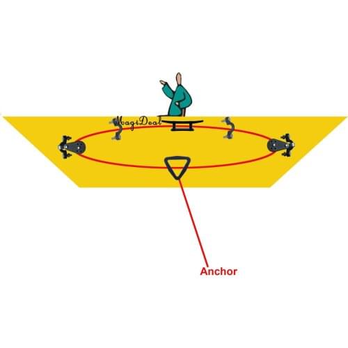 MagiDeal Kayak Canoe Anchor Trolley Kit System Pulley Cleat 4Pcs Pad Eyes With 8Pcs Short Screws 2 Large Nuts Kayak Accessory