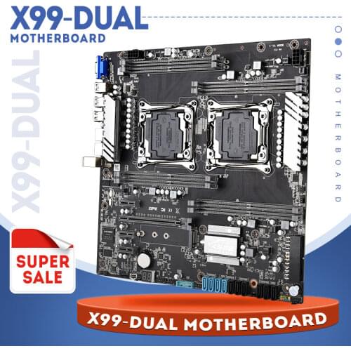 LGA 2011 V3/V4 Dual Gigabit Ethernet VGA Placa Dual Socket x99 Motherboards USB3.0,10* SATA3.0, NVMe M.2, 8* DDR4 Up to 256GB