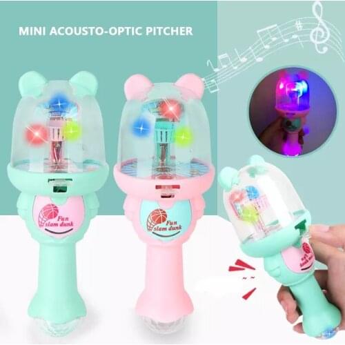 Mini Shooting Machine Toy Children Finger Basketball Shoot Game Acousto-optic Basketball Machine Handle Dunk Toys Gift for Kids