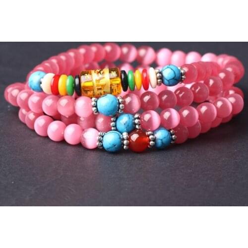 Fashion Opal Bracelet Multi-storey Natural Crystal 108 Mala Yoga Necklace For Men And Women