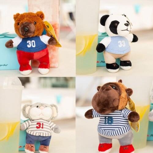 New lifelike cute fevarite cool Panda Hamster Bear Creative doll plush toy 13cm soft pendant Keychain decoration kids gift
