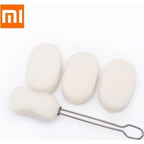 New Youpin Stainless Steel Cup Brush Glass Wash Clean Bottle Kitchen Cleaning Tools + 3 Replaceable Sponge Head for Smart home